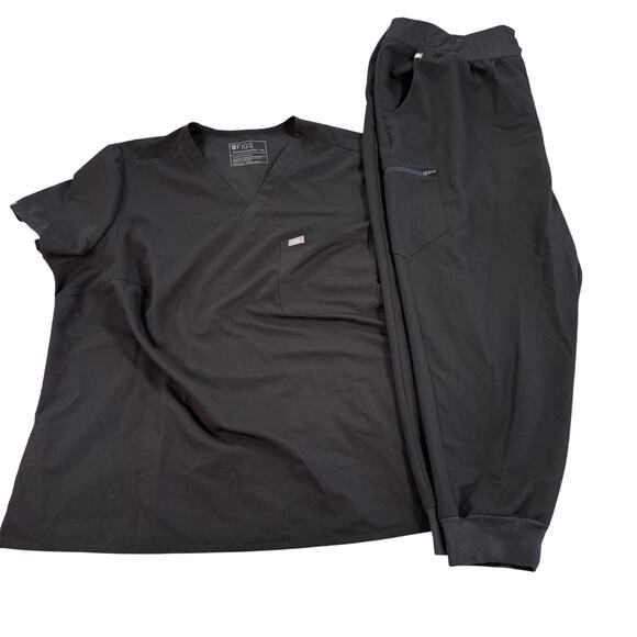 FIGS Technical Scrub Set Mens 4XL Top & Jogger Rare Discontinued Black - Picture 1 of 12